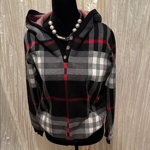 Burberry Red and White Patterned Knit